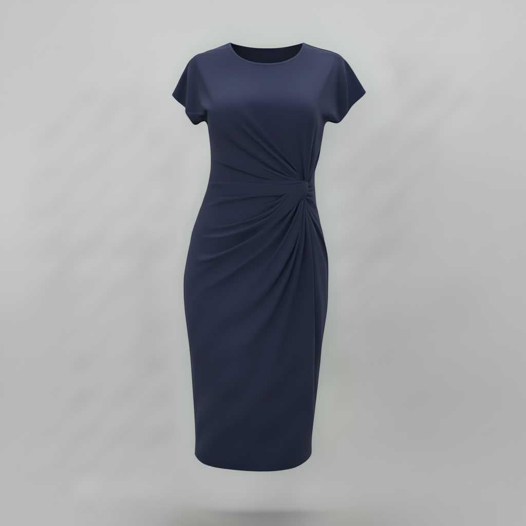 Robe Midi Élégante Manches Courtes | Robe Professionnelle Femme 9