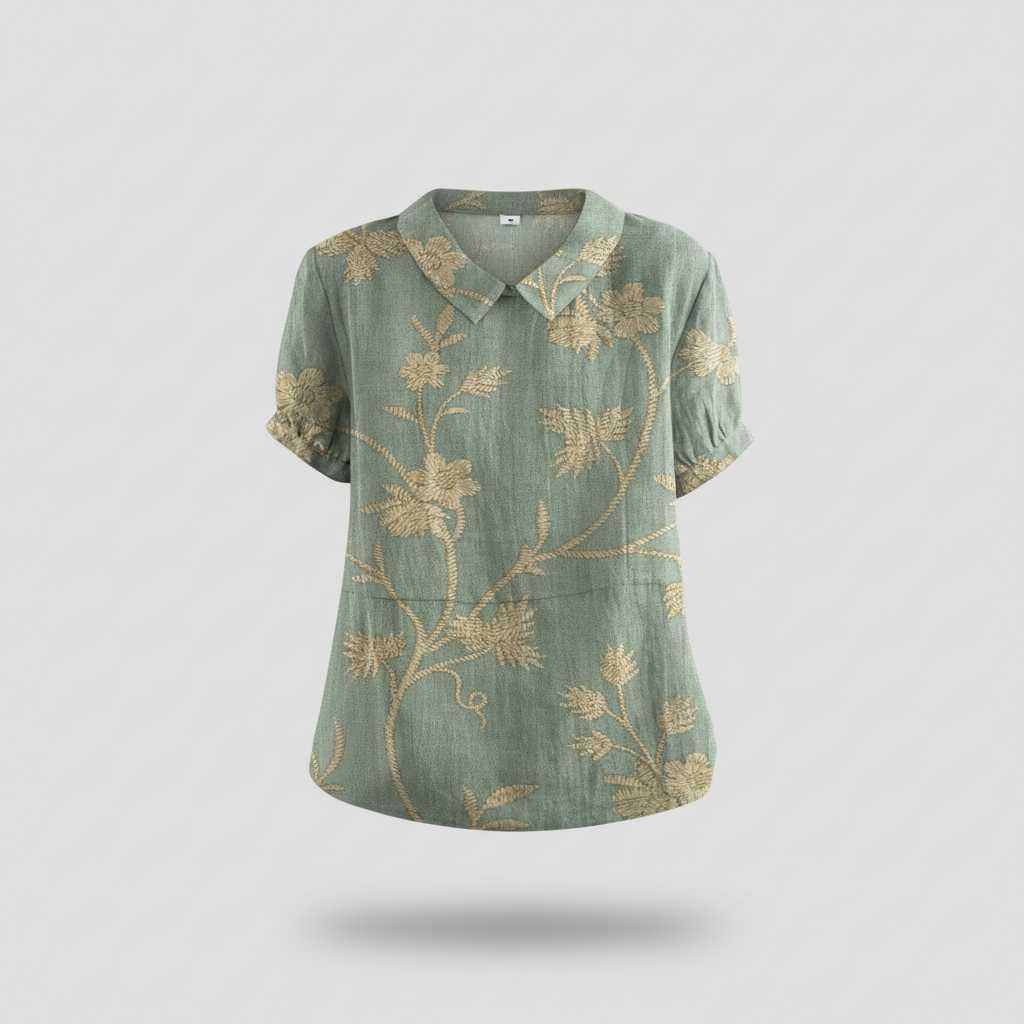 Chemisier Floral Vintage Chic | Blouse Femme Décontractée 0