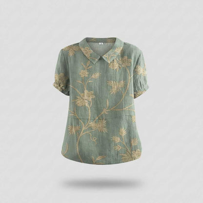 Chemisier Floral Vintage Chic | Blouse Femme Décontractée 0