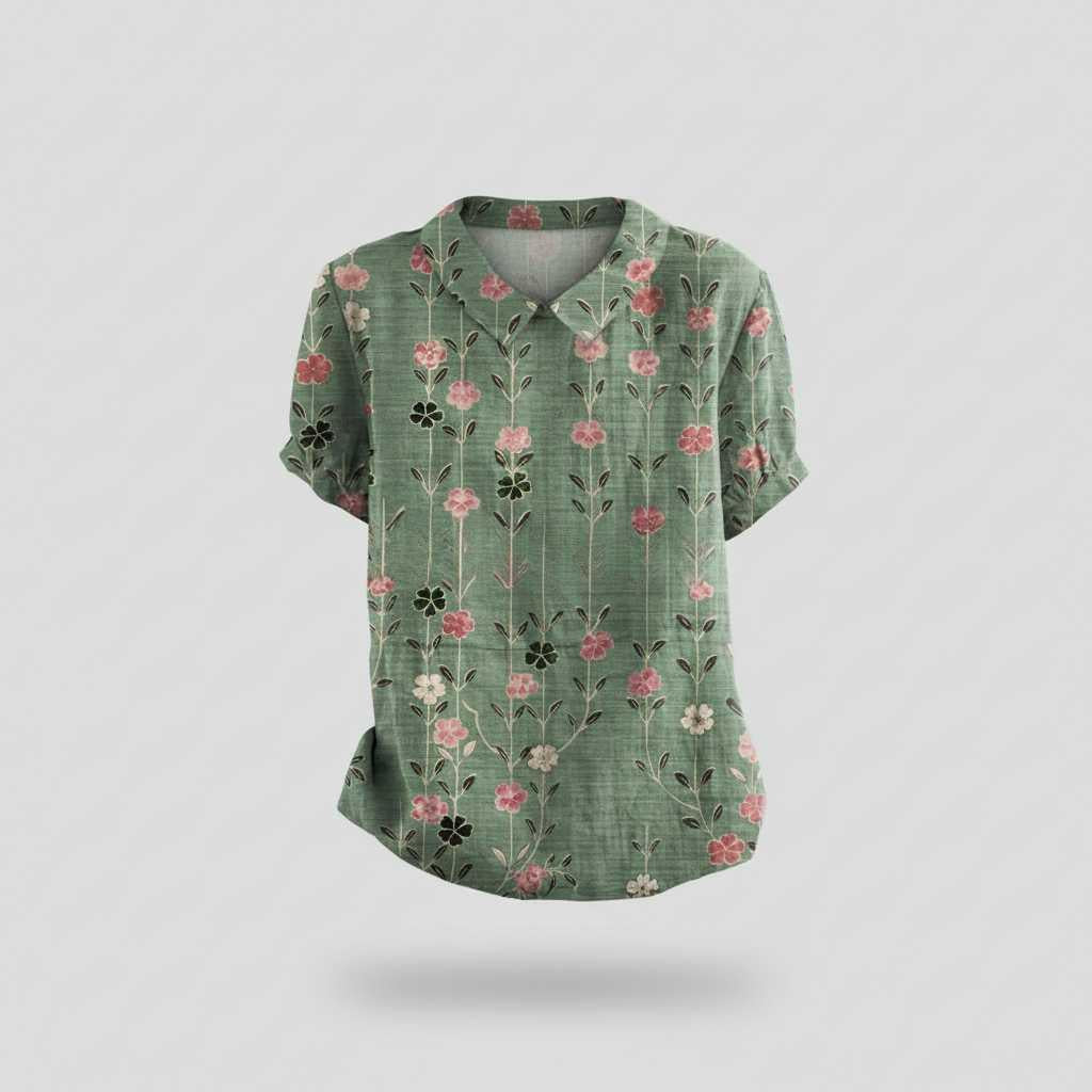 Chemisier Floral Vintage Chic | Blouse Femme Décontractée 12