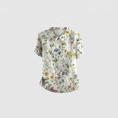 Chemisier Floral Vintage Chic | Blouse Femme Décontractée 14