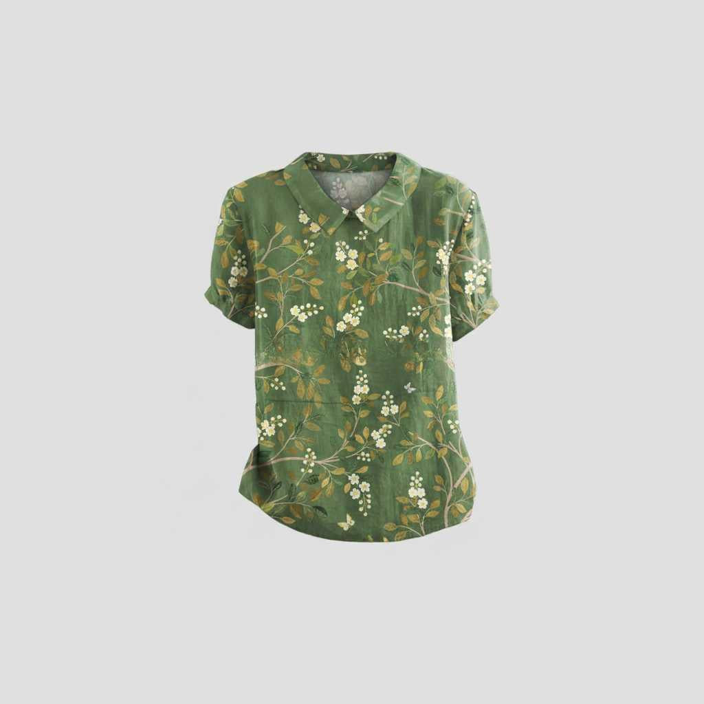 Chemisier Floral Vintage Chic | Blouse Femme Décontractée 3