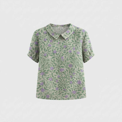 Chemisier Floral Vintage Chic | Blouse Femme Décontractée 4