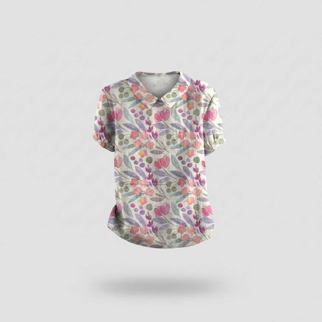 Chemisier Floral Vintage Chic | Blouse Femme Décontractée 6