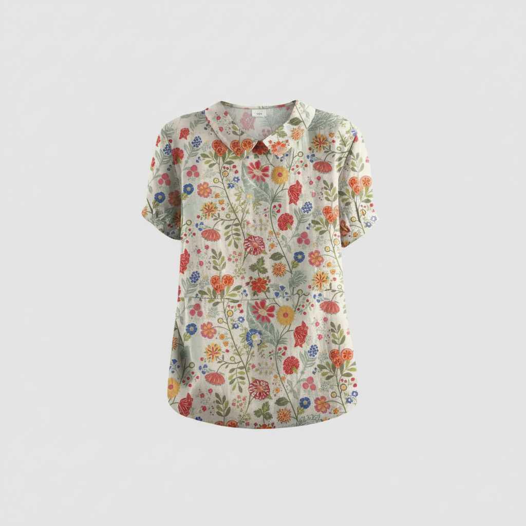 Chemisier Floral Vintage Chic | Blouse Femme Décontractée 7