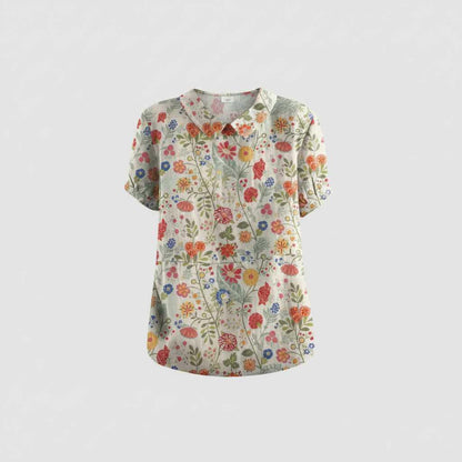 Chemisier Floral Vintage Chic | Blouse Femme Décontractée 7