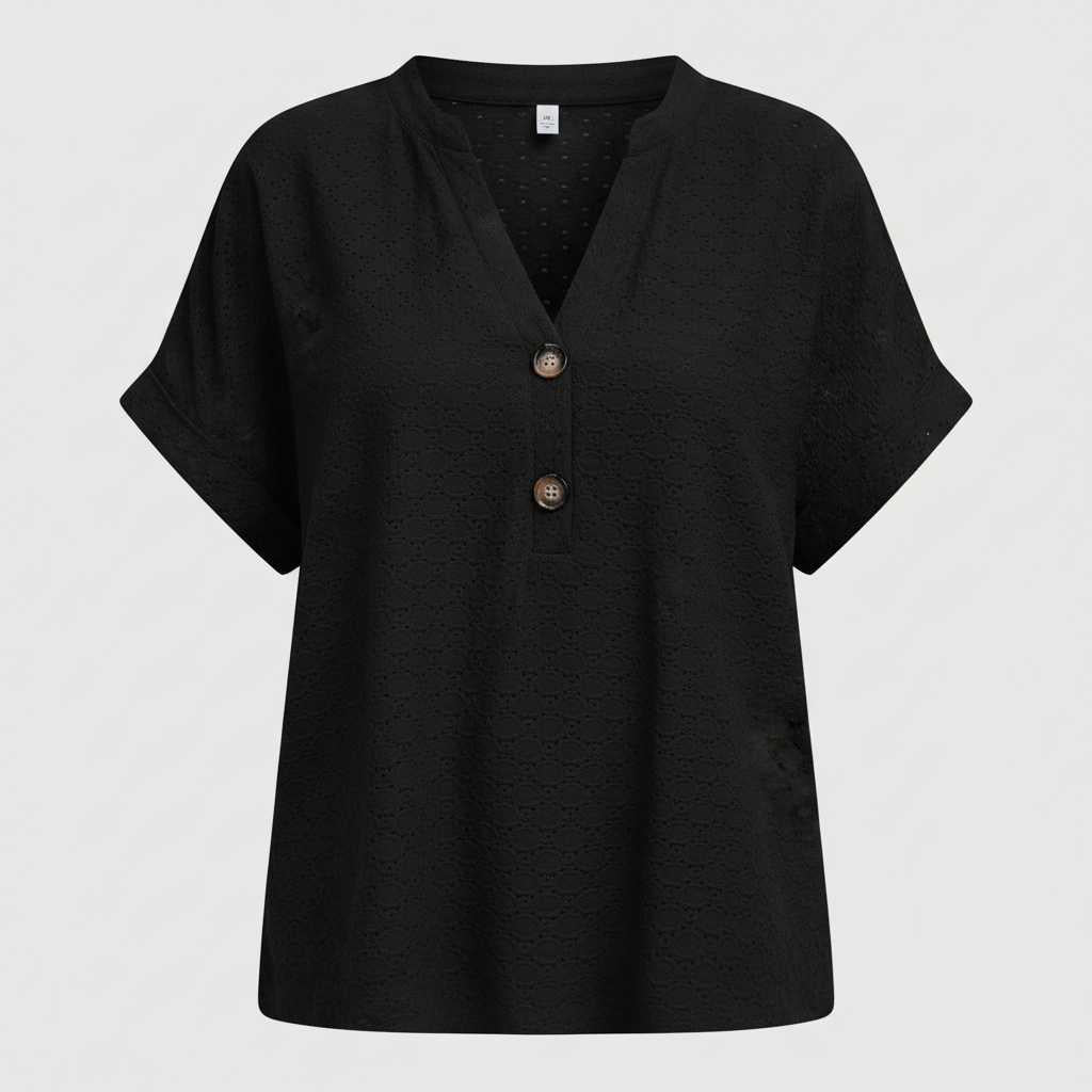 Haut Col en V Femme | Vêtements d'Été Décontractés 0