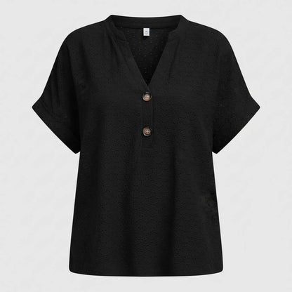 Haut Col en V Femme | Vêtements d'Été Décontractés 0