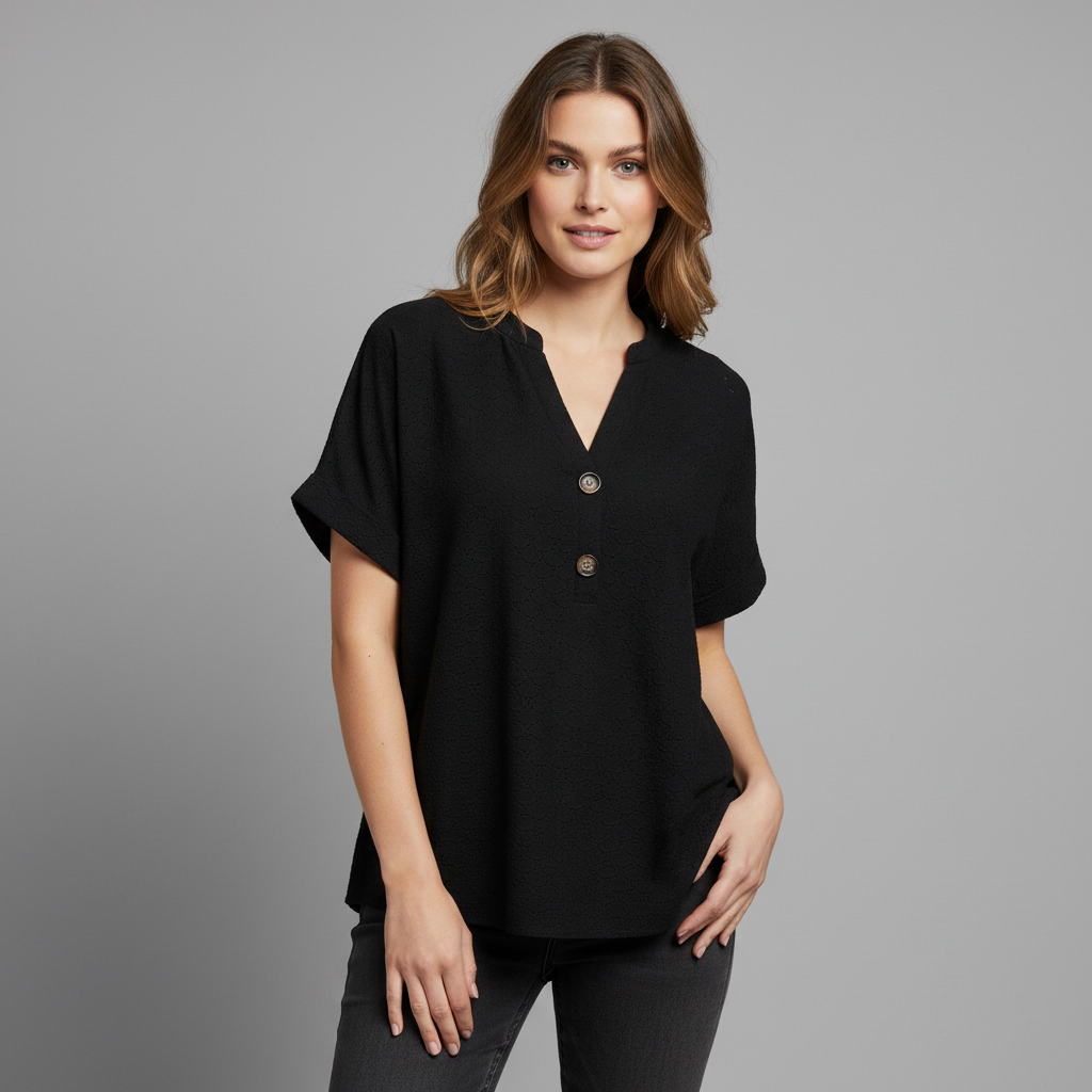 Haut Col en V Femme | Vêtements d'Été Décontractés 1