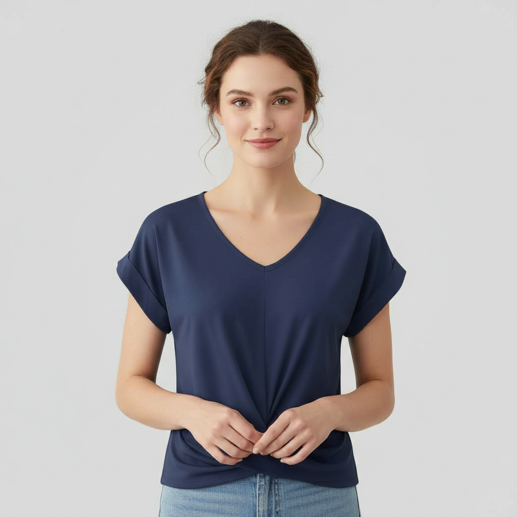 Haut Élégant à Manches Courtes | Chemisier Femme 1