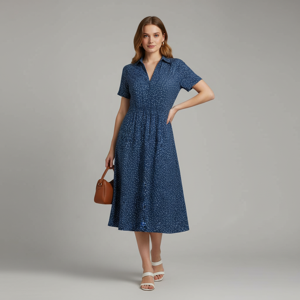 Robe Chemise Mi-Longue Femme | Mode Décontractée 2