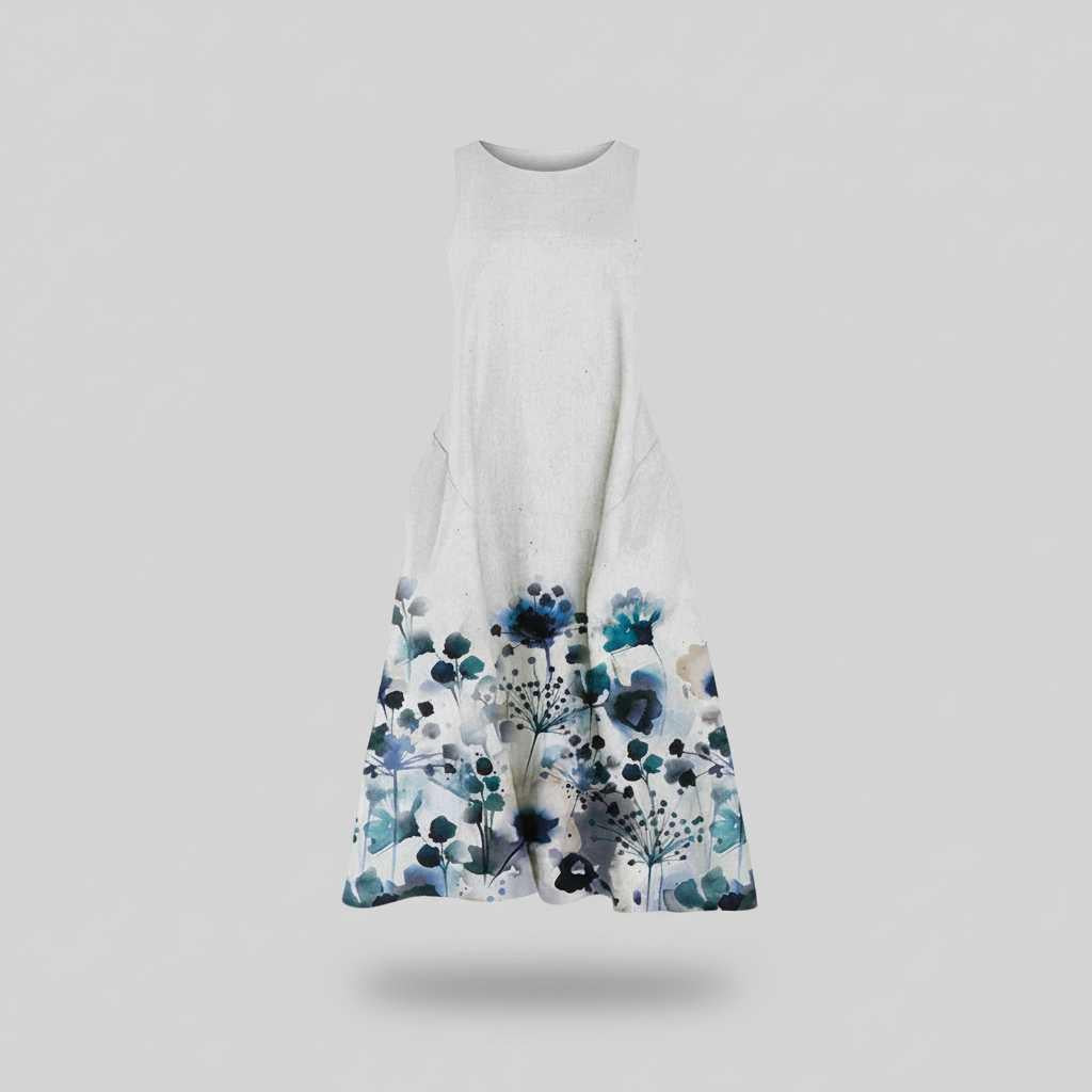 Robe D'Été Fleurie Midi Trapèze | Robe D'Été Femme 0