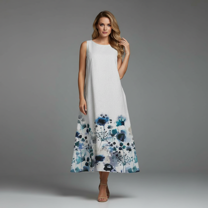 Robe D'Été Fleurie Midi Trapèze | Robe D'Été Femme 1