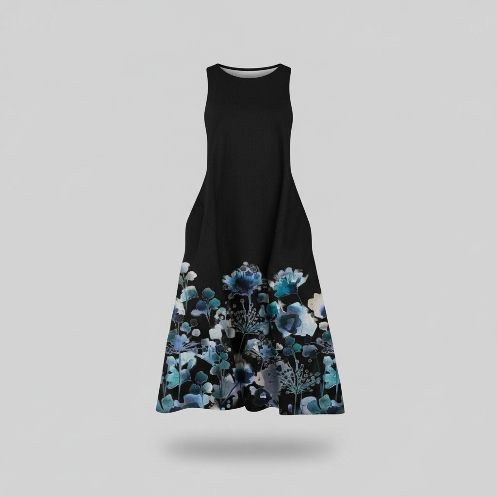 Robe D'Été Fleurie Midi Trapèze | Robe D'Été Femme 4