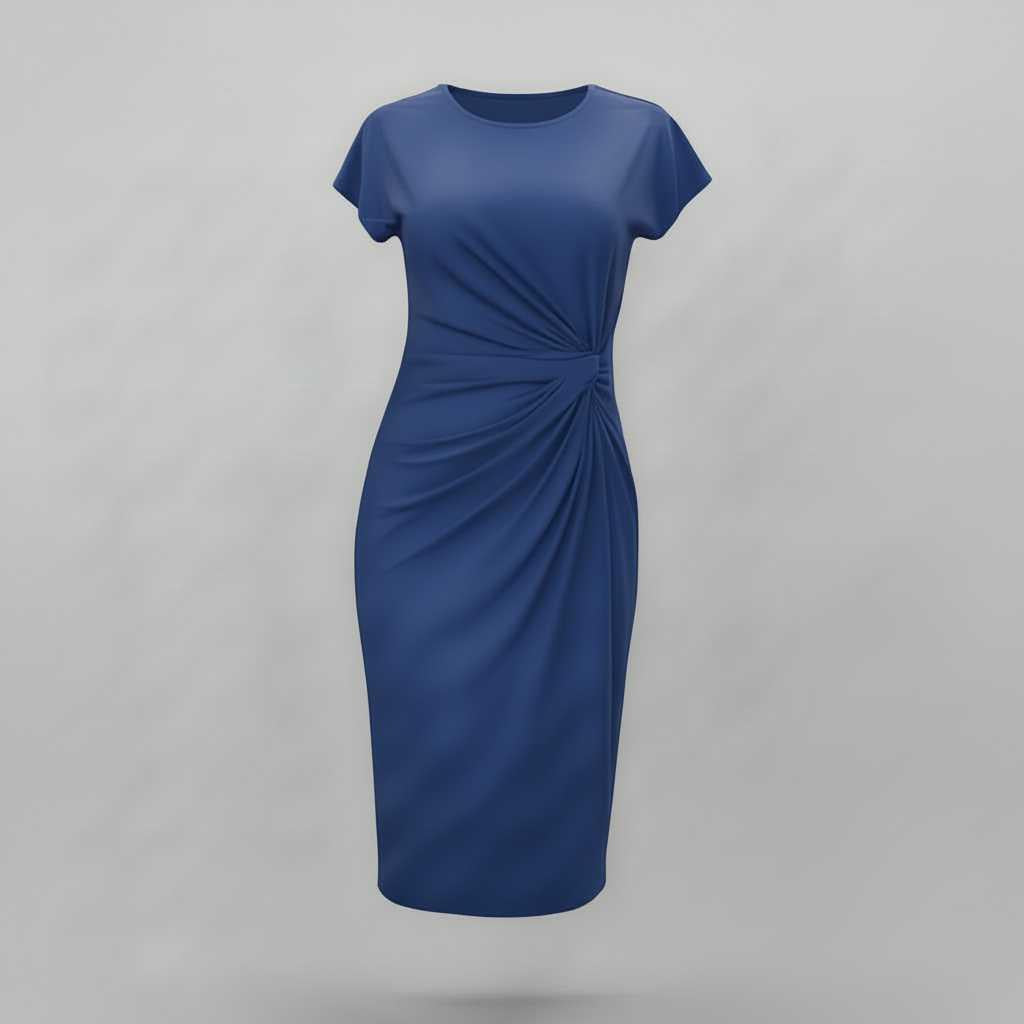 Robe Midi Élégante Manches Courtes | Robe Professionnelle Femme 6