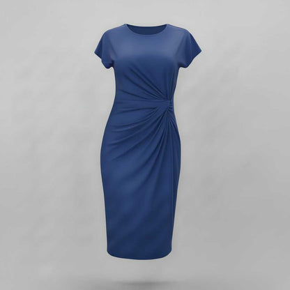 Robe Midi Élégante Manches Courtes | Robe Professionnelle Femme 6