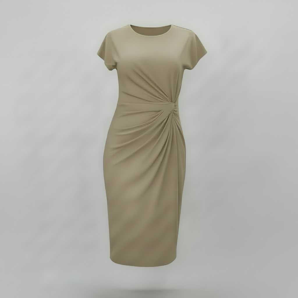 Robe Midi Élégante Manches Courtes | Robe Professionnelle Femme 7