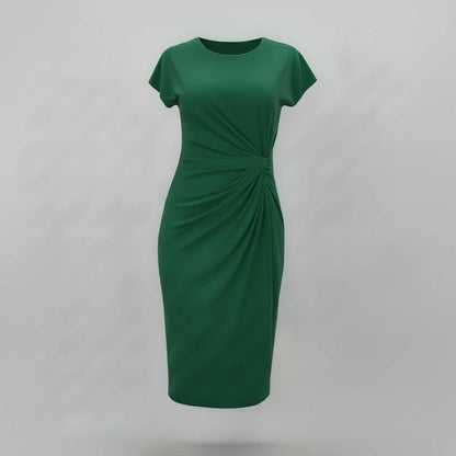 Robe Midi Élégante Manches Courtes | Robe Professionnelle Femme 8