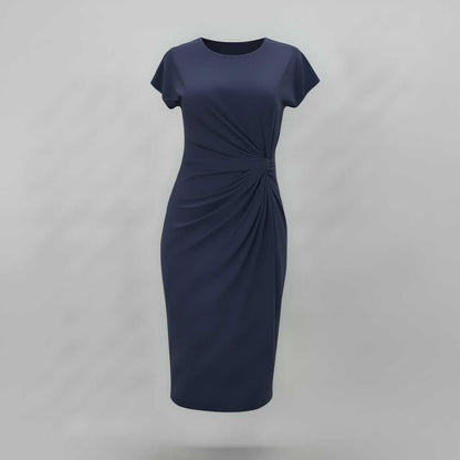 Robe Midi Élégante Manches Courtes | Robe Professionnelle Femme 9