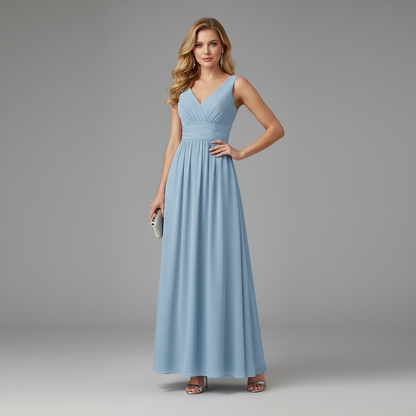 Robe d'Été Longue Femme Col en V | Élégante Robe Maxi 1