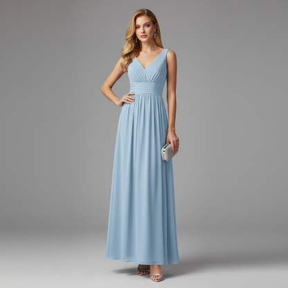 Robe d'Été Longue Femme Col en V | Élégante Robe Maxi 2